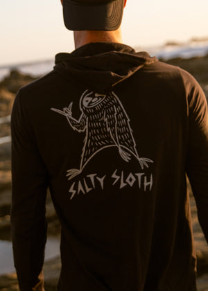 HOODIE - SALTY SLOTH BLACK